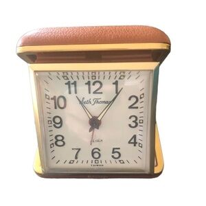 VTG Seth Thomas Travel Alarm Clock Working Condition Brown Case 3”X2.75”